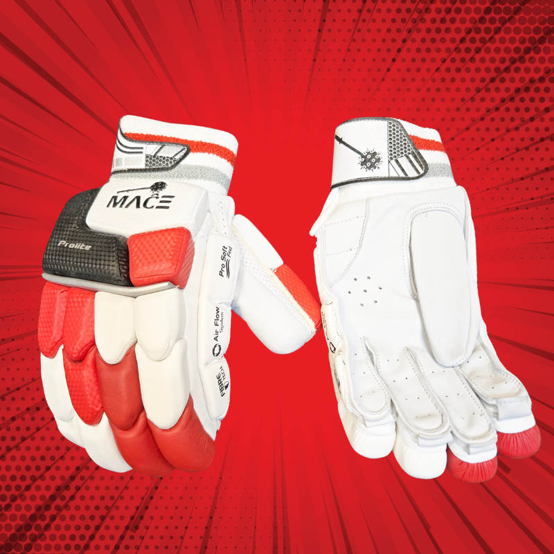 MACE ProLite Batting Gloves - Junior Premium Range - Red-White-Navy